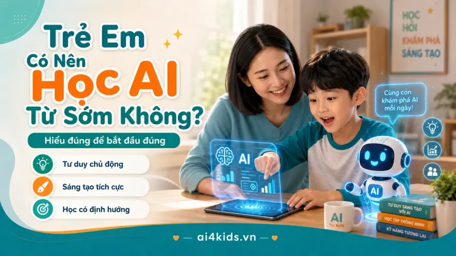 Trẻ tiểu học và tư duy sáng tạo với AI