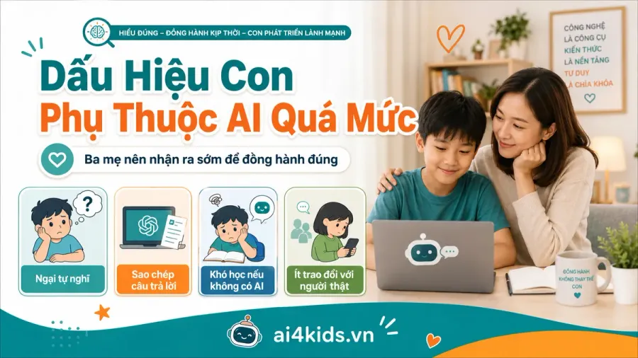 Dấu hiệu con phụ thuộc AI quá mức